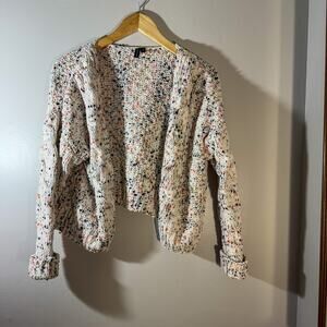 Moon & Madison Confetti Popcorn Sweater Cropped Chunky Knit Small Oversized